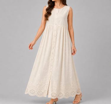 Embroidery Cutwork Maxi Dress