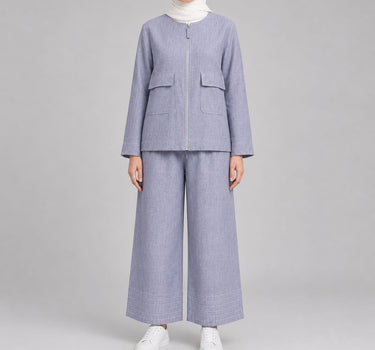 Linen Blend Zip Jacket