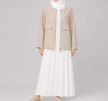 Linen Blend Zip Jacket