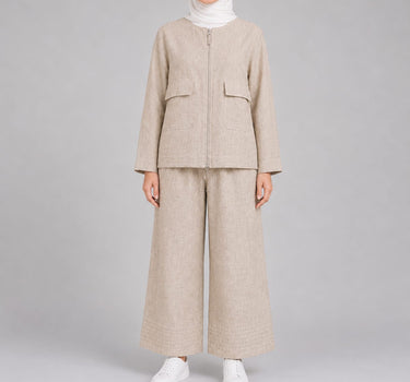 Linen Blend Zip Jacket