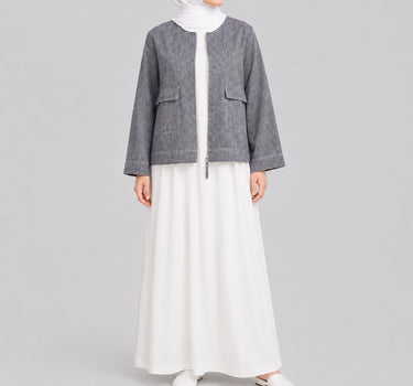 Linen Blend Zip Jacket