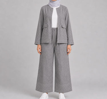 Linen Blend Zip Jacket