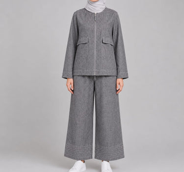 Linen Blend Zip Jacket