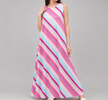Multicolored Stripe Maxi Dress