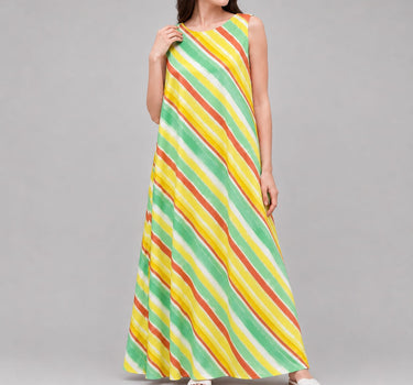 Multicolored Stripe Maxi Dress