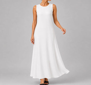 White Décolleté Maxi Dress