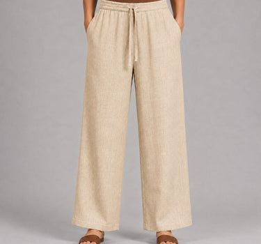 Beige Drawstring Pants