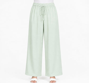 Wide-Leg Drawstring Pants