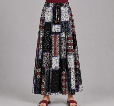 Patchwork Print Skirt
