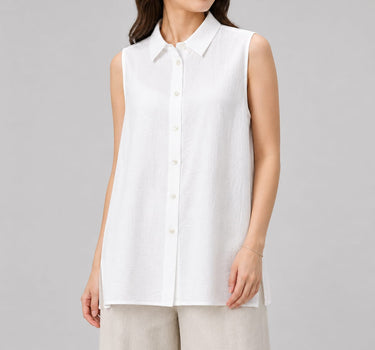 Collared Sleeveless Top