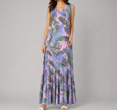 Tropical Leaf Maxi Dress
