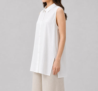 Collared Sleeveless Top
