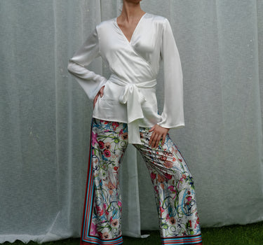 Patterned Satin Pants