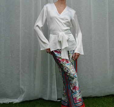 Patterned Satin Pants