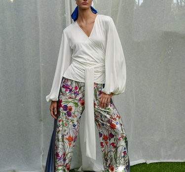 Patterned Satin Pants