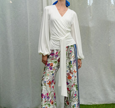 Patterned Satin Pants