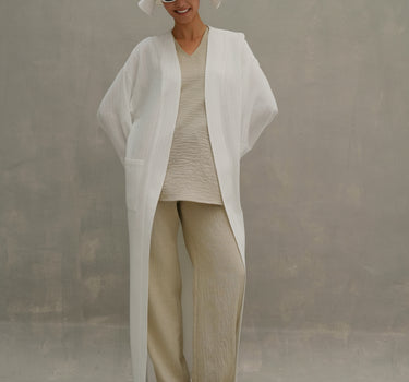 Striped Linen Blend Cardigan