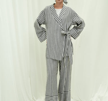 Striped Linen Blend Pants