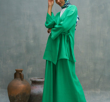 One Sided Pocket Crossover Blouse