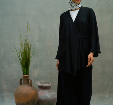 One Sided Pocket Crossover Blouse