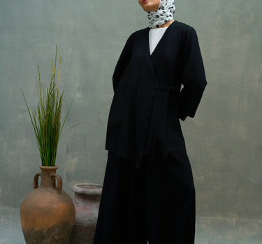 One Sided Pocket Crossover Blouse