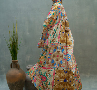 Patterned Satin Cardigan