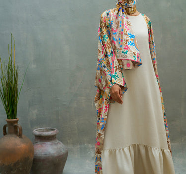 Patterned Satin Cardigan