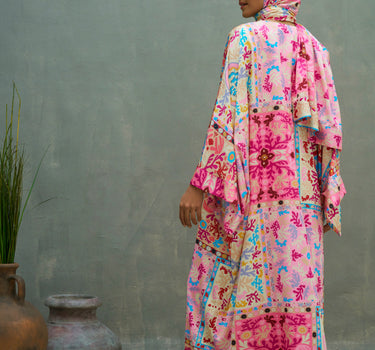 Patterned Satin Cardigan