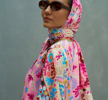 Patterned Satin Cardigan