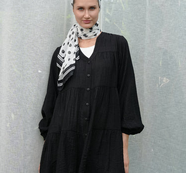 Relaxed Crinkle Flare Blouse