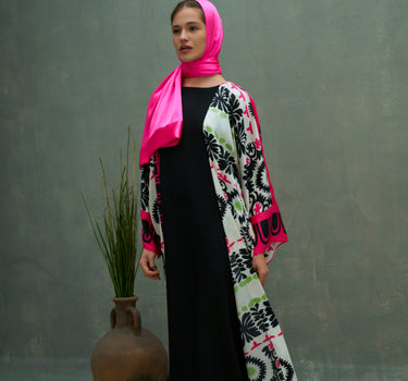 Jacquard Satin Cardigan