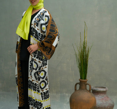 Jacquard Satin Cardigan