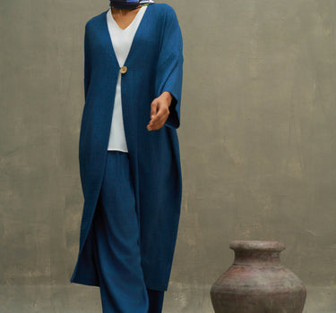 Linen Blend Buttoned Cardigan