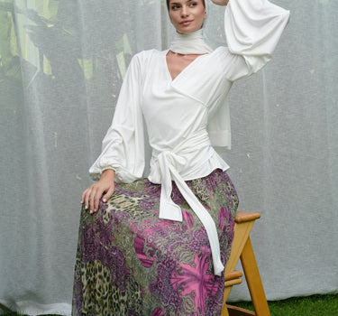 Wild Bloom Pleated Skirt