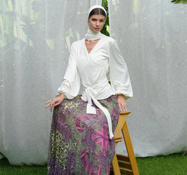 Wild Bloom Pleated Skirt
