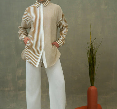 Striped Linen Blend Chemise