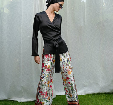 Patterned Satin Pants