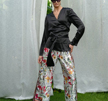 Patterned Satin Pants