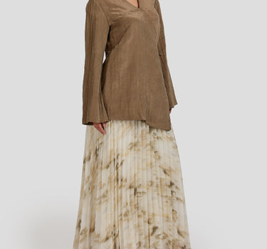 Textured V-Neck Wrap Blouse
