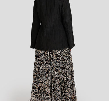 Leopard Pleated Maxi Skirt