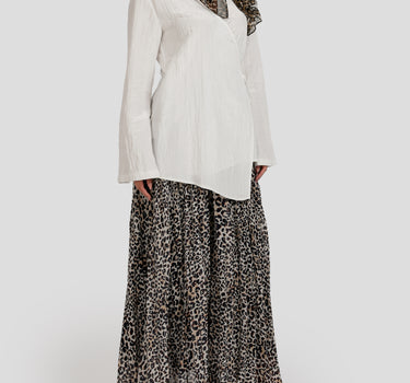 Textured V-Neck Wrap Blouse