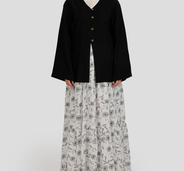 Buttoned V-Neck Blouse