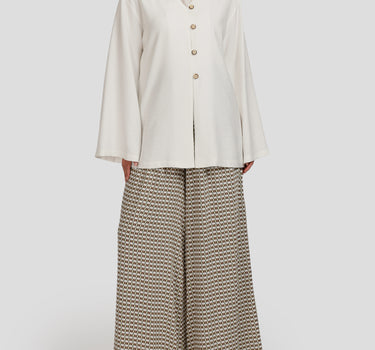 Geometric Wide-Leg Pants