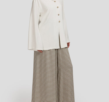 Geometric Wide-Leg Pants