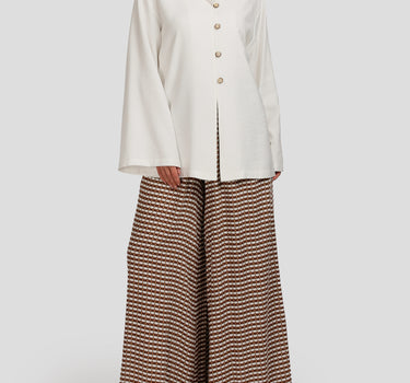 Buttoned V-Neck Blouse