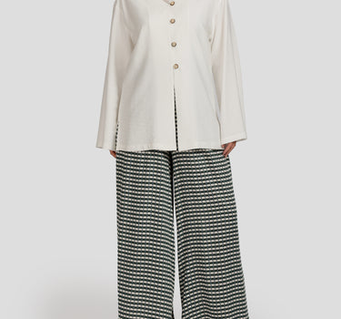 Geometric Wide-Leg Pants