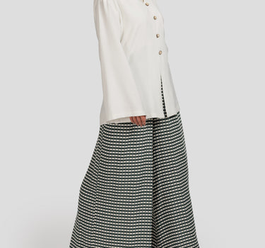 Geometric Wide-Leg Pants