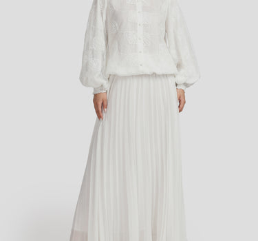 Embroidered Tulle Blouse