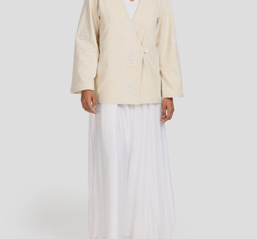 Cutwork Embroidered Wrap Jacket