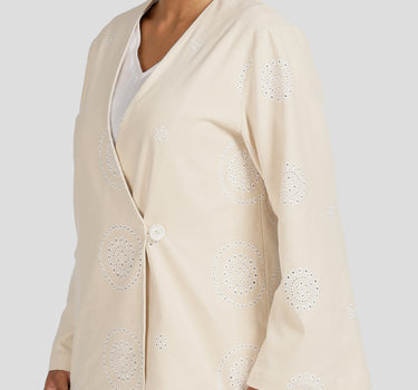 Cutwork Embroidered Wrap Jacket